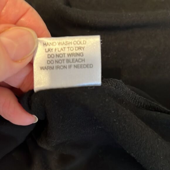 Bellini size S black tunic with silver embellishments drapey shark bit hem EUC - Picture 5 of 7